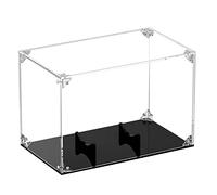 Pqahffowr Football Display Case - Soporte de fútbol de acrílico con tapa y base negra, cajas de fútbol transparentes con soporte de globo