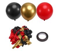 Pqahffowr Globos rojos negros y dorados, 67 piezas globos rojos y negros de 12 pulgadas para cumpleaños, jubilación, graduación