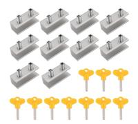 Pqahffowr - Juego de 10 tapones para cinturón deslizante, cerraduras de armario, correas de seguridad para puertas, cerradura anticipol, ventana, puertas correderas, cerradura de dos agujeros