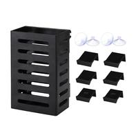 Pqahffowr - Juego de 2 kits de soportes para plantas de acuario con ganchos y ventosas, vasos de jardinera acuáticos colgantes para decoraciones de acuario, kit de plantas