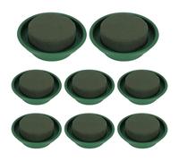 Pqahffowr - Juego de 8 rondas de espuma floral para decoración de flores y bloques de floral redondo verde húmedo para decantador de boda