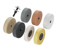 Pqahffowr Kit de Rueda de Pulido de 3 Pulgadas, para Pulidora de Banco/Amoladora de Banco, Orificio de Rueda de Pulido de 3/8 Pulgadas, Kit de Adaptador de Eje de Taladro