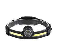 Pqahffowr - Lámpara frontal con sensor LED para exterior, luz potente, proyector Zoom, lámpara frontal COB montada en la cabeza, lámpara de pesca, lámpara frontal de carrera