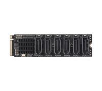 Pqahffowr M.2 NVME PCI-E PCIE X4 X8 X16 a 6 puertos 3.0 SATA Adaptador Tarjeta Riser ASM1166 Chasis Servidor PC Tarjeta De Extensión,