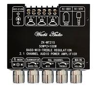 Pqahffowr -MT21S 2X50W + 100W 2.1 Canales - Caja de graves (amplificador de potencia digital, AUX, 12 V, 24 V, audio estéreo, Bluetooth 5.1 bajo