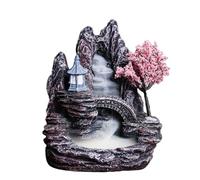 Pqahffowr Quemador de incienso de reflujo en cascada fluyendo de alta montaña, difusor de perfume para casa, quemador de incienso, decoración E