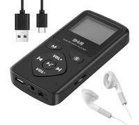 Pqahffowr Radio Digital/Bluetooth 4.0 Bolsillo Personal FM Mini Auricular Radio Portátil MP3 Micro-USB para