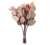 Pqahffowr Tallos de eucalipto 8 piezas hojas de siembra de seda hojas de contacto real falsas ramas de eucalipto hebras gris rosa