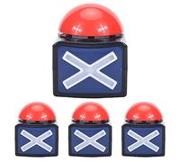 Pqahffowr - Zumbador de 4 tomas de sonido, botón de reproducción de sonido de alarma de zumbador con preguntas y respuestas ligeras, para niños