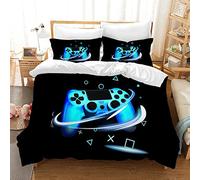PQCXXA Juego de Ropa de Cama para niños, Videojuegos con Mando de Consola de Juegos, 220 x 240 cm Funda nórdica de Gamer con Cremallera y 2 Fundas de Almohada de 50 x 75 cm