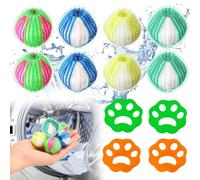 PQETBV 12 Pcs Atrapa Pelos Lavadora Mascotas, Quita Pelos Mascota Lavadora, Atrapapelos Mascota Lavadora, Bola de Lavandería Reutilizable para Eliminar el Pelo de Las Mascotas en la Lavadora