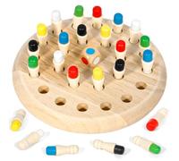 PQETBV Ajedrez de Memoria Montessori, Ajedrez para Niños Infantil Madera, Ayuda a Mejorar Memoria y Percepción del Color, Juego Interacción Entre Padres e Hijos Juego, Juegos de Mesa Niños 3 años