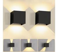 PQETBV Aplique Pared Interior LED 7W, Arriba Abajo Ángulo de haz Ajustable Apliques Pared Exterior de Aluminio para Dormitorio Pasillo Jardín, Blanco CáLido 3000K