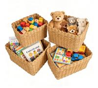 PQETBV Cestas Organizadoras, Set de 4 Cestas Almacenamiento Baño, Almacenaje Ropa Cajones, Cesta de Almacenaje Plegables para Baño, Armarios, Salones