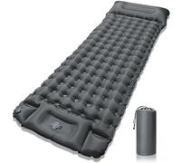 PQETBV Colchoneta Autoinflable para Dormir para Acampar, Utraligero Esterilla Inflable Portatíl Colchón Individual, concon Bomba de Pie para Camping, Exteriores, Viaje(Gris)
