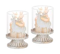 PQETBV Juego de 2 candelabros de Metal Blanco para Velas, Candelabros para Velas para Decoración de Chimenea de Manto de Mesa Navideña, Blanco