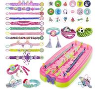 PQETBV Kit para Hacer Pulseras Niñas, Fabricación de Pulseras de Amistad, Kit Hacer Pulseras Niña Navidad Cumpleaños Regalos para 6 años y más Niñas