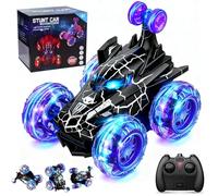PQETBV Mini Coche Teledirigido Ninos 3 4 5 6 7 Años, Spider Coche RC Monster Truck Juguete 360 Grados de Rotación Remote Control Car Juguete Infantil Regalo Cumpleaños Navidad Juegos(Negro)