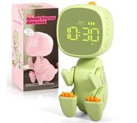 PQETBV Relojes Despertadores para Niños, Despertador Dinosaurios de Forma Variable, Despertador Infantil con Luz Nocturna, Adecuado para Dormitorios, Salas de Estar, Oficinas, Estudios
