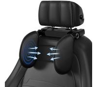 PQETBV Reposacabezas de Coche,Soporte Para El Cuello Retráctil y Extraíble Almohada Lateral del Reposacabezas para Automóviles, Apto Para Niños Adultos Reposacabezas para Coche (Negro)