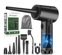 PQETBV Soplador de Aire, 3 Velocidades 50000 U/min Soplador Aire Comprimido, USB Recargable Air Duster con Batería de 6000mAh, Plumero Electrico para Laptop, Teclado, Coche