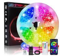 PQETBV Tira LED 10 Metros, 16 Bolas de Luz por Metro de Luces LED Habitación, 16 Millones de Colores de Luz, Muy Adecuada para Fiestas, Decoración Navideña