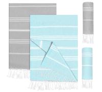 PQETBV Toalla Playa Grande, Toalla Hammam, Toallas de Playa con Borlas Absorbente, Secado Rápido, Toalla de Baño Turco para Mujer Hombre (180x100cm)