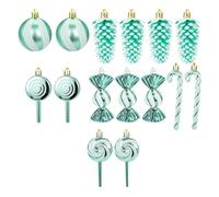 pQirnvIL 15 Piezas de Adornos Navideños con Temática de Dulces, Juego de Adornos Navideños de Dulces, Decoraciones para Árboles de Navidad Festivos para el Hogar, A
