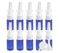 PQPAUTY 10 Piezas Botella de Spray Nasal Vacía 10ml Azul, Botellas de Aerosol Nasal de Plástico Reutilizables, Botellas de Pulverizador Nasal para Solución Salina, Aceites, Hogar y Viaje