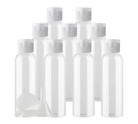 PQPAUTY 12 Piezas 60ml Recargable Transparente de plástico Botellas con Tapa Abatible Transparente Botellas para lociones como cremas hidratantes jabones champús geles líquidos