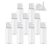 PQPAUTY 24 Piezas 20ml Recargable Transparente de plástico Botellas con Tapa Abatible Blanco Botellas para lociones como cremas hidratantes jabones líquidos champús geles