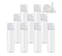 PQPAUTY 24 Piezas 30ml Recargable Transparente de plástico Botellas con Tapa Abatible Blanco Botellas para lociones como cremas hidratantes jabones líquidos champús geles