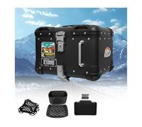 PQPQLI 45L Top Case Moto,Maleta Moto,Baúl Motos De Aleación De Aluminio Impermeable, con Cerradura De Seguridad Respaldo Y Fondo, Adecuado para La Mayoría De Motocicletas(Negro,40L B)