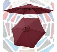 PQPQLI Toldo De Repuesto para Sombrilla con 9 Opciones De Color para Sombrilla 2,0 M 2,70 M 3,0 M 6 Varillas 8 Varillas Protección UV Impermeable(Wine Red,6ribs 9ft/2.70M)