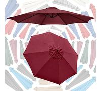 PQPQLI Toldo De Repuesto para Sombrilla con 9 Opciones De Color para Sombrilla 2,0 M 2,70 M 3,0 M 6 Varillas 8 Varillas Protección UV Impermeable(Wine Red,8ribs 9ft/2.70M)