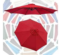 PQPQLI Toldo De Repuesto para Sombrilla con 9 Opciones De Color para Sombrilla 2,0 M 2,70 M 3,0 M 6 Varillas 8 Varillas Protección UV Impermeable(Red,8ribs 10ft/3.0M)