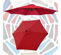 PQPQLI Toldo De Repuesto para Sombrilla con 9 Opciones De Color para Sombrilla 2,0 M 2,70 M 3,0 M 6 Varillas 8 Varillas Protección UV Impermeable(Red,6ribs 6.5ft/2.0M)