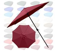 PQPQLI Toldo De Repuesto para Sombrilla De 2,70 M Y 3,0 M con 6/8 Varillas Protección UV Impermeable Resistente A La Decoloración para Jardín Terraza Playa(Wine Red,8ribs 10ft/3.0M)