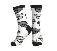 PQruop American Bulldog - Calcetines deportivos de poliéster con estampado de cabeza de bulldog adecuado para deportes y uso diario, 1 pieza, 3 Negro, Altoa única