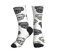 PQruop American Bulldog - Calcetines deportivos de poliéster con estampado de cabeza de bulldog adecuado para deportes y uso diario, 1 pieza, 2 Negro-2, Altoa única