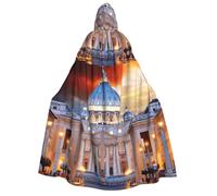 PQruop Capa con capucha de Halloween con estampado de la Ciudad del Vaticano, capa de bruja, adecuada para bailes de máscaras, fiesta de Navidad, disfraz de cosplay