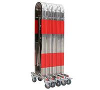 PQVMZQEMQ Barreras de tráfico retráctiles portátiles - Barricada móvil Extensible, Puerta de Tijera Plegable para Seguridad Vial en Exteriores y construcción de garajes - Plateadas y Rojas, tamaño de