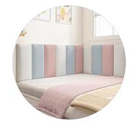 PQVMZQEMQ Paneles de Pared 3D autoadhesivos para cabecero, Adhesivos anticolisión para niños, Acolchado de Tela técnica para cabecero de Cama Individual y Doble (Azul, 140 x 50 cm)