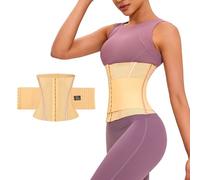 PQWEUU Corsés Fajas Reductoras Moldeadora Corset Reductor Adelgazante Mujer y Hombre Entrenador de Cintura Postparto Cinturón Transpirable Faja Trimmer Waist Trainer (Beige, S(48-56KG))