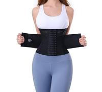 PQWEUU Fajas Reductoras Abdomen Faja Postparto Cinturilla Reductora Cintura Entrenador Cinturón Lumbar Reductor Waist Trainer para Mujer Abdomen y Hombre (Negro, S)