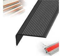 PQXQZ Cantonera Antideslizante para Escaleras Molde de Cantonera en Forma de L Molde de Borde de Goma de PVC Autoadhesivo Impermeable para Escaleras y Suelos(Black,7x3x100cm)