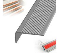 PQXQZ Cantonera Antideslizante para Escaleras Molde de Cantonera en Forma de L Molde de Borde de Goma de PVC Autoadhesivo Impermeable para Escaleras y Suelos(Gray,4x1.5x90cm)