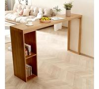 PQXQZ Isla de Cocina Mesa Alta de Bar con 2 Estantes Abiertos Mesas de Desayuno de Madera para Sala Comedor y Entrada