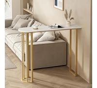 PQXQZ Mesa de Bar con Encimera de Losa de Piedra Bar Moderno para Cocina Sala de Estar Comedor y Recibidor(Gold,140x40x105cm)