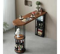 PQXQZ Mesa de Bar de Madera Maciza Mesa Alta de Bar con Espacio de Almacenamiento Mesas de Comedor para Cocina Comedor o Recibidor(120x40x105cm)